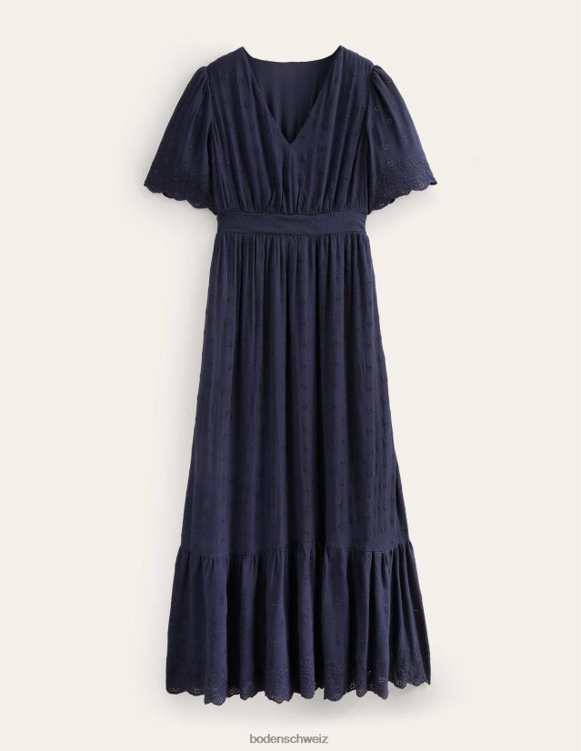 Boden Frauen Maxikleid mit Stickerei VH86PT1155 Kleidung echte Marine