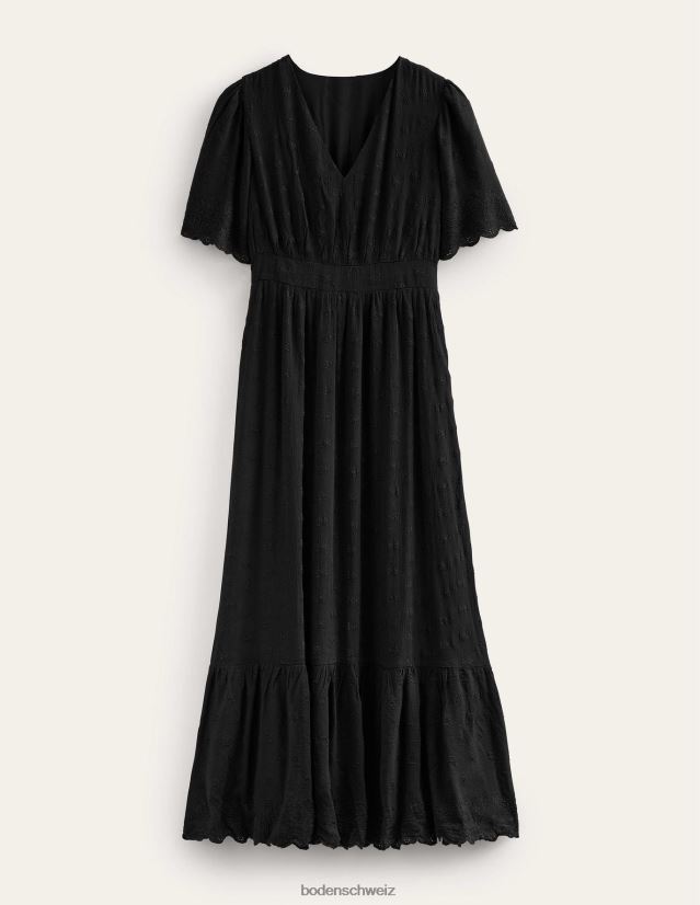 Boden Frauen Maxikleid mit Stickerei VH86PT1235 Kleidung Schwarz