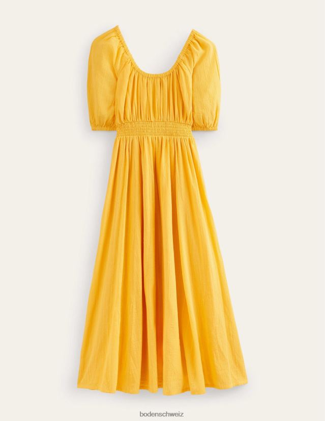 Boden Frauen Maxikleid mit U-Ausschnitt VH86PT1030 Kleidung gelbe Textur
