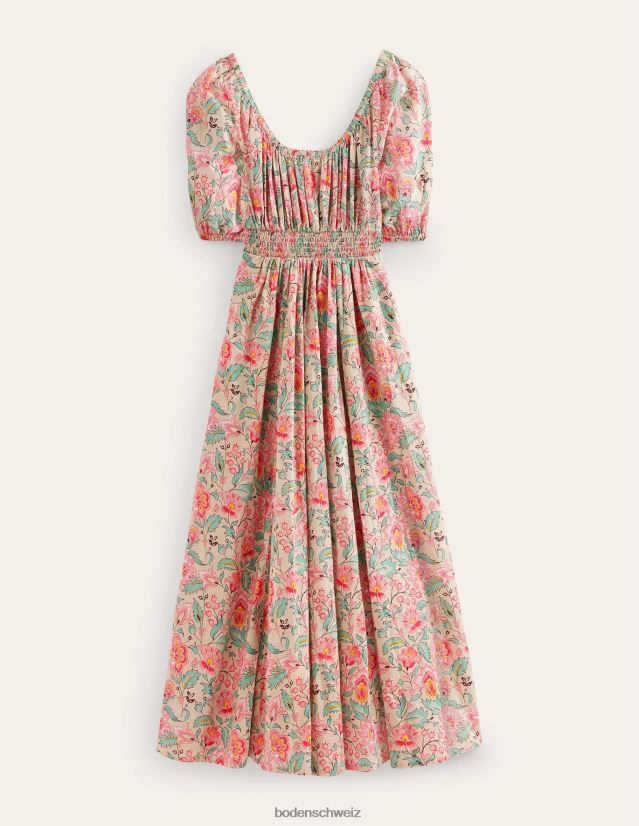 Boden Frauen Maxikleid mit U-Ausschnitt VH86PT1048 Kleidung Multi- und Gardenienwirbel