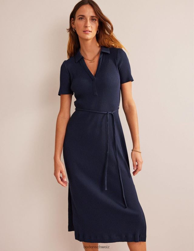 Boden Frauen Midi-Hemdkleid aus geripptem Jersey VH86PT55 Kleidung Marine