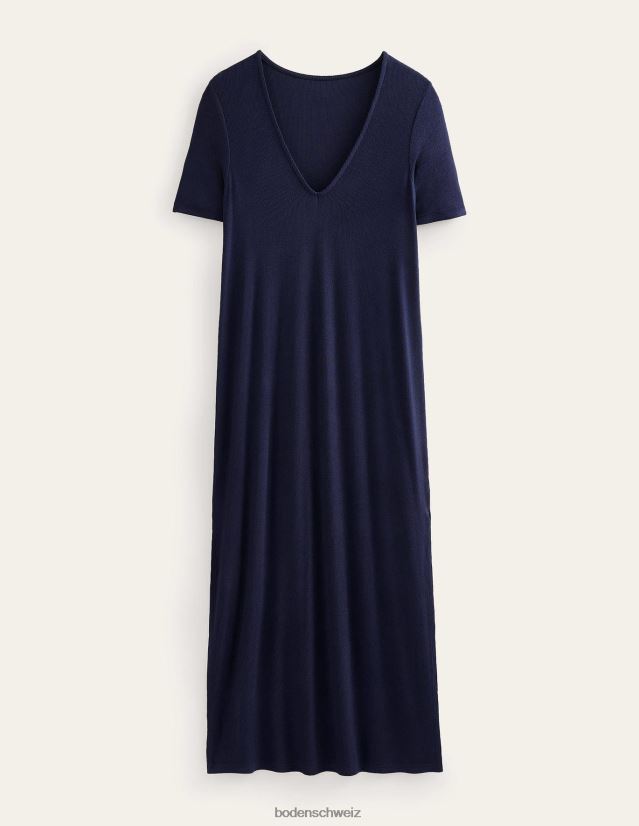 Boden Frauen Midi-T-Shirt-Kleid aus Rippjersey VH86PT1028 Kleidung Marine