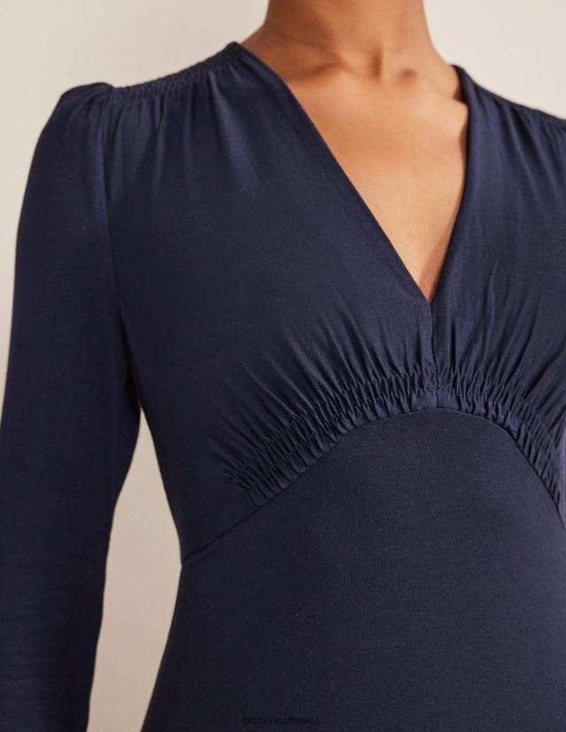 Boden Frauen Midi-Teekleid aus Jersey VH86PT1378 Kleidung Marine