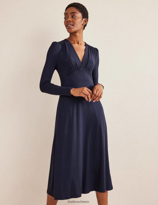 Boden Frauen Midi-Teekleid aus Jersey VH86PT1378 Kleidung Marine