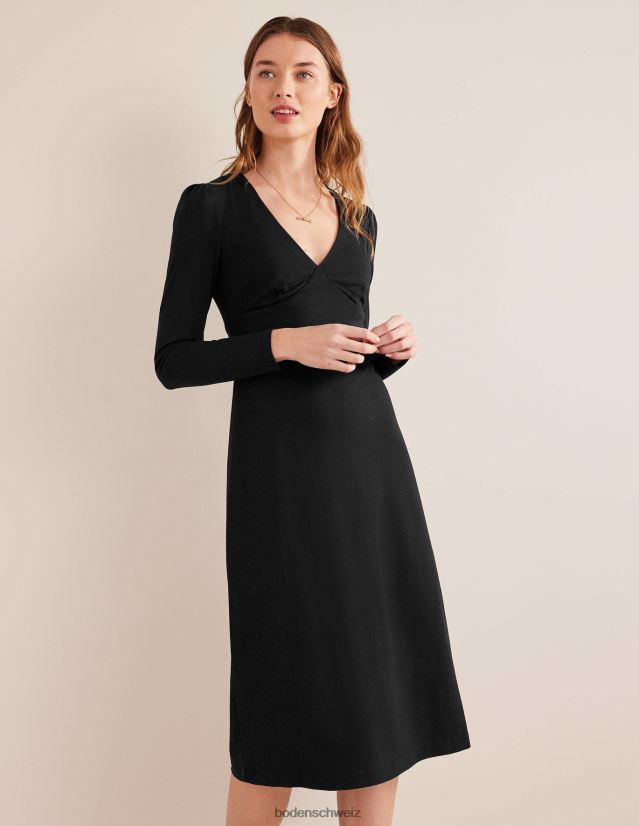 Boden Frauen Midi-Teekleid aus Kolumnen-Jersey VH86PT1585 Kleidung Schwarz
