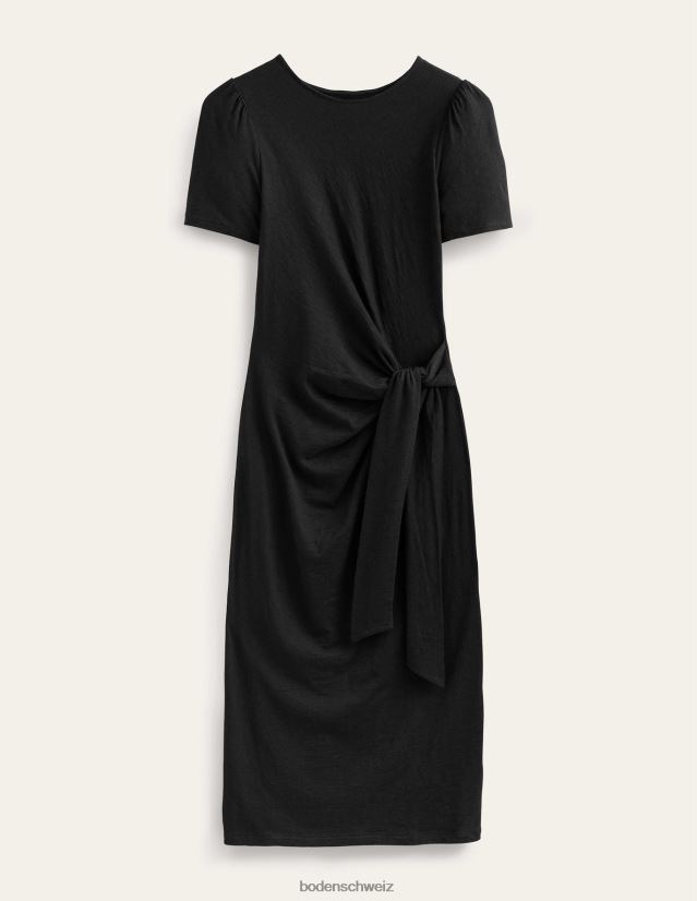 Boden Frauen Midikleid aus Jersey mit Knoten vorne VH86PT2391 Kleidung Schwarz