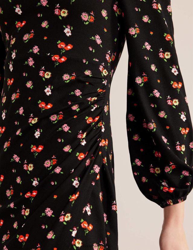 Boden Frauen Midikleid aus Jersey mit eckigem Ausschnitt VH86PT1178 Kleidung schwarzer & zierlicher Zweig