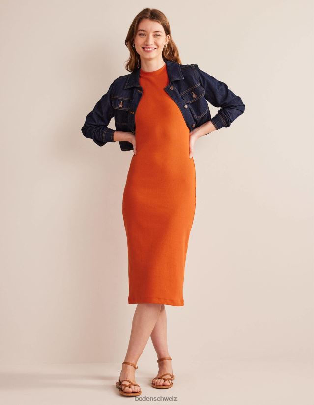 Boden Frauen Midikleid aus Racer-Ripp-Jersey VH86PT1296 Kleidung Kumquat
