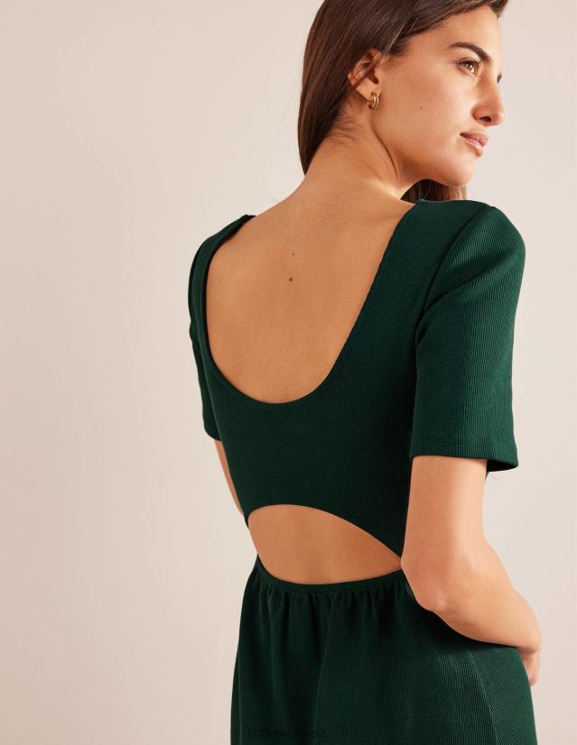 Boden Frauen Midikleid aus Rippjersey mit Cut-Outs VH86PT992 Kleidung Smaragdnacht