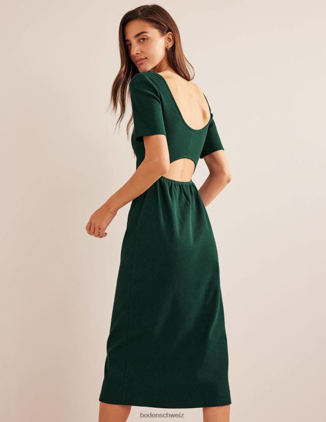 Boden Frauen Midikleid aus Rippjersey mit Cut-Outs VH86PT992 Kleidung Smaragdnacht