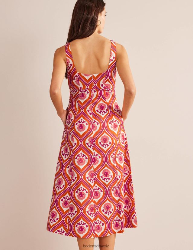 Boden Frauen Midikleid mit Schlitzausschnitt VH86PT1217 Kleidung Kumquat & Geo-Kaskade