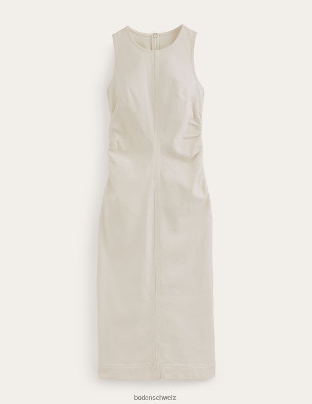 Boden Frauen Midikleid mit seitlicher Raffung und Säule VH86PT1304 Kleidung Ecru-Denim