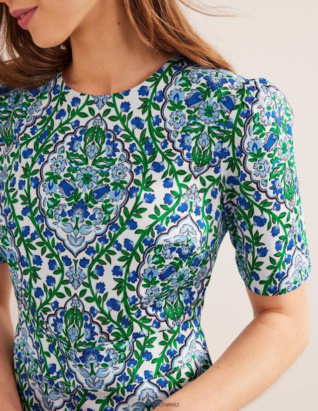 Boden Frauen Mini-Etuikleid aus Baumwolle VH86PT2111 Kleidung Leinsamen- und Weinterrasse