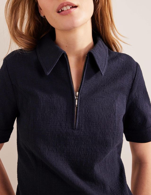 Boden Frauen Mini-Etuikleid mit Reißverschlussdetail VH86PT1147 Kleidung Marine