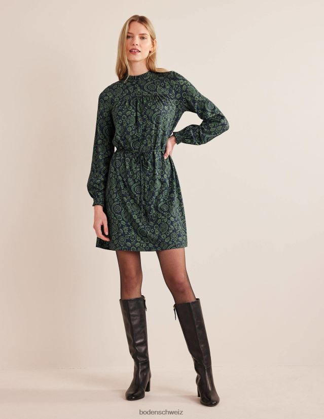 Boden Frauen Mini-Jerseykleid mit einfacher Passe VH86PT2118 Kleidung Saubohne und tropischer Charme