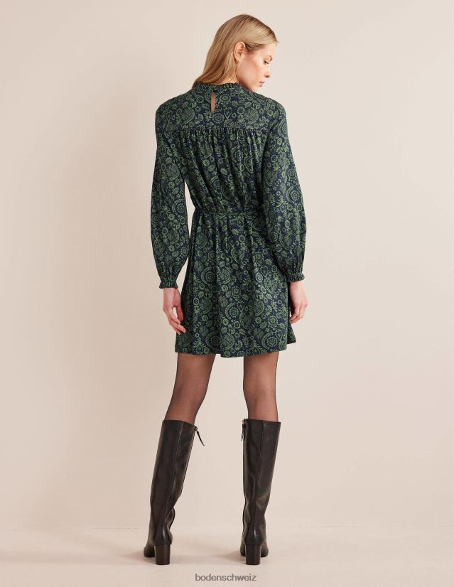 Boden Frauen Mini-Jerseykleid mit einfacher Passe VH86PT2118 Kleidung Saubohne und tropischer Charme