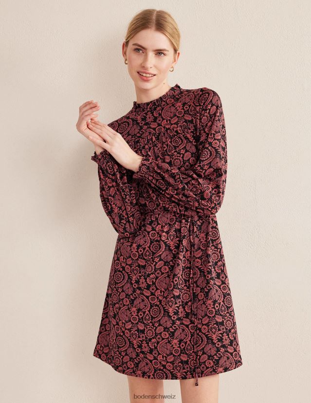 Boden Frauen Mini-Jerseykleid mit einfacher Passe VH86PT2215 Kleidung verblasster rosafarbener und tropischer Charme