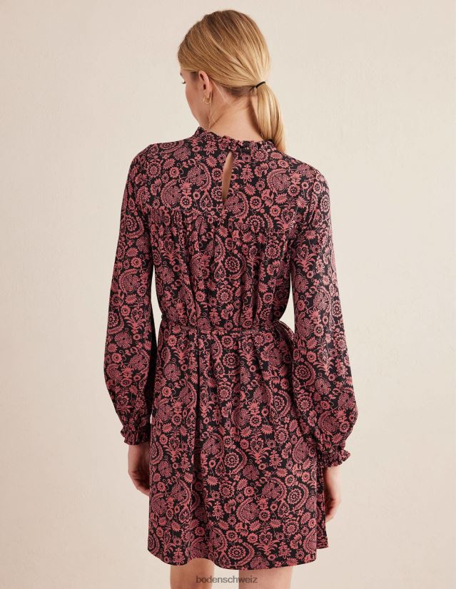 Boden Frauen Mini-Jerseykleid mit einfacher Passe VH86PT2215 Kleidung verblasster rosafarbener und tropischer Charme