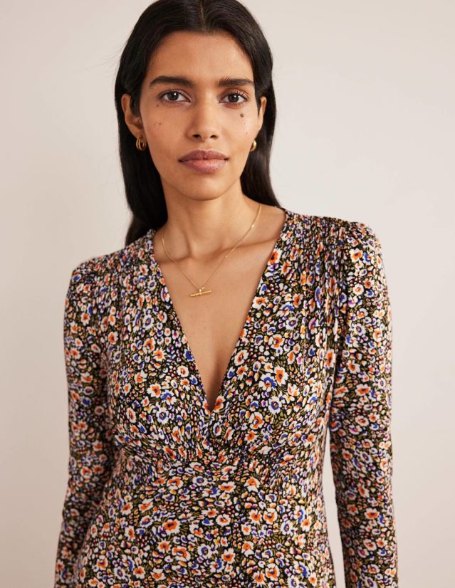 Boden Frauen Mini-Teekleid aus Jersey VH86PT1501 Kleidung Multi & Eden Bloom