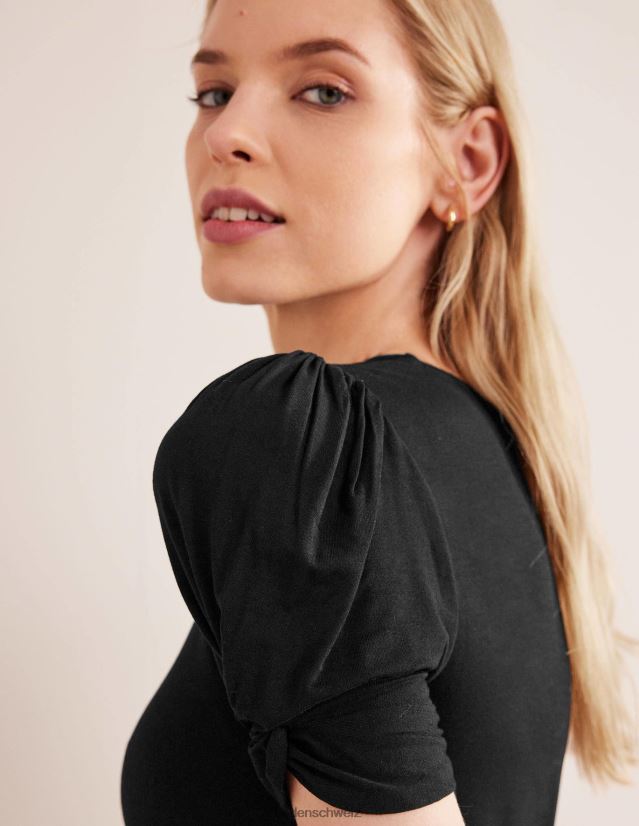 Boden Frauen Minikleid aus Jersey mit Knotendetail VH86PT1146 Kleidung Schwarz