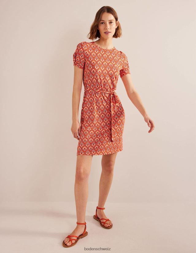 Boden Frauen Minikleid aus Jersey mit Knotendetail VH86PT957 Kleidung Kumquat & Geo-Kaskade