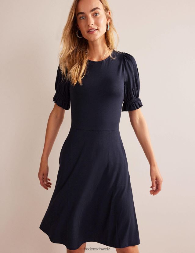 Boden Frauen Minikleid aus Jersey mit Puffärmeln VH86PT42 Kleidung Marine