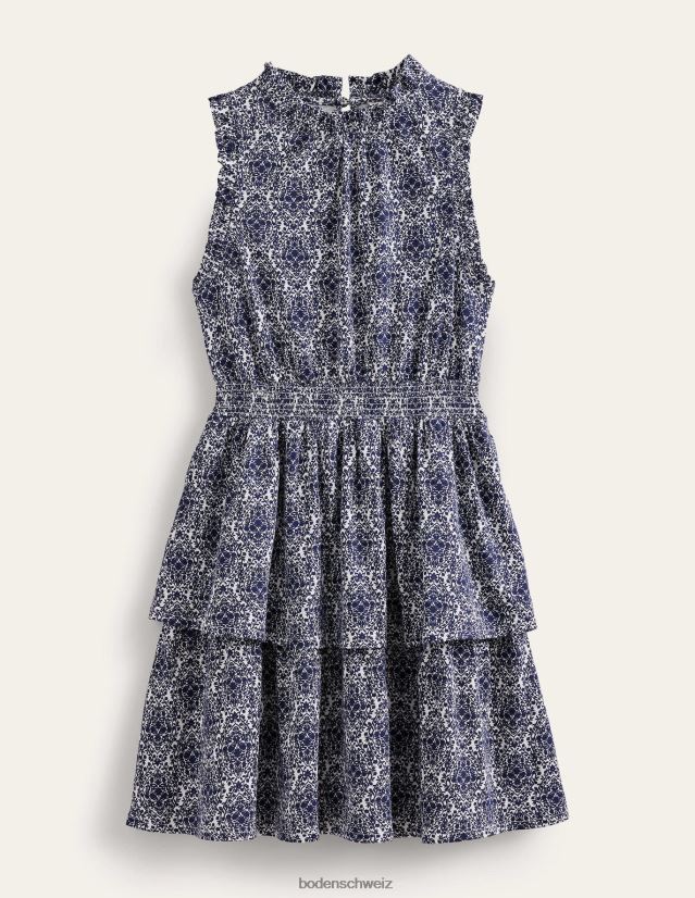 Boden Frauen Minikleid aus Jersey mit Rüschen VH86PT1191 Kleidung Preußische Blau- und Weinterrasse