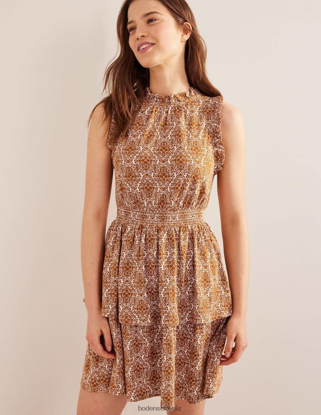 Boden Frauen Minikleid aus Jersey mit Rüschen VH86PT1404 Kleidung Kürbis- und Weinterrasse