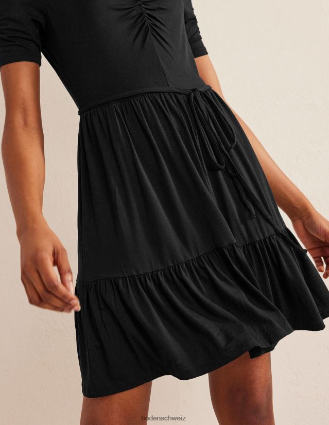 Boden Frauen Minikleid aus Jersey mit geraffter Brust VH86PT1829 Kleidung Schwarz