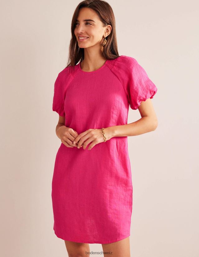 Boden Frauen Minikleid aus Leinen mit Ärmeldetail VH86PT74 Kleidung Festival-Rosa