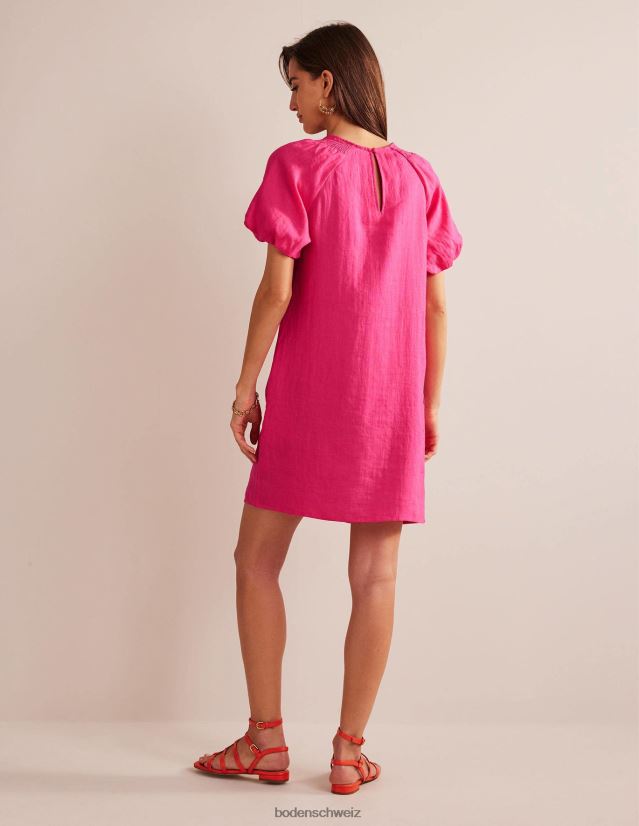 Boden Frauen Minikleid aus Leinen mit Ärmeldetail VH86PT74 Kleidung Festival-Rosa