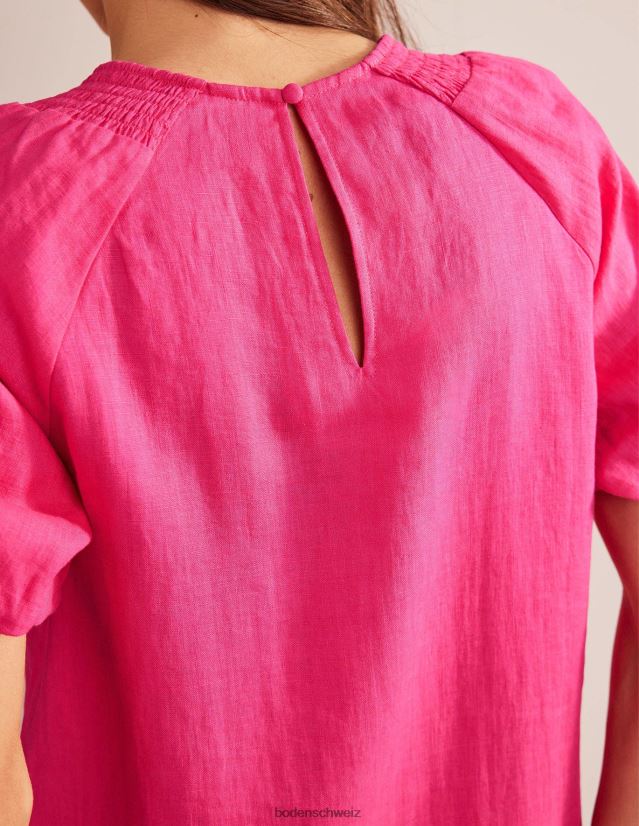 Boden Frauen Minikleid aus Leinen mit Ärmeldetail VH86PT74 Kleidung Festival-Rosa