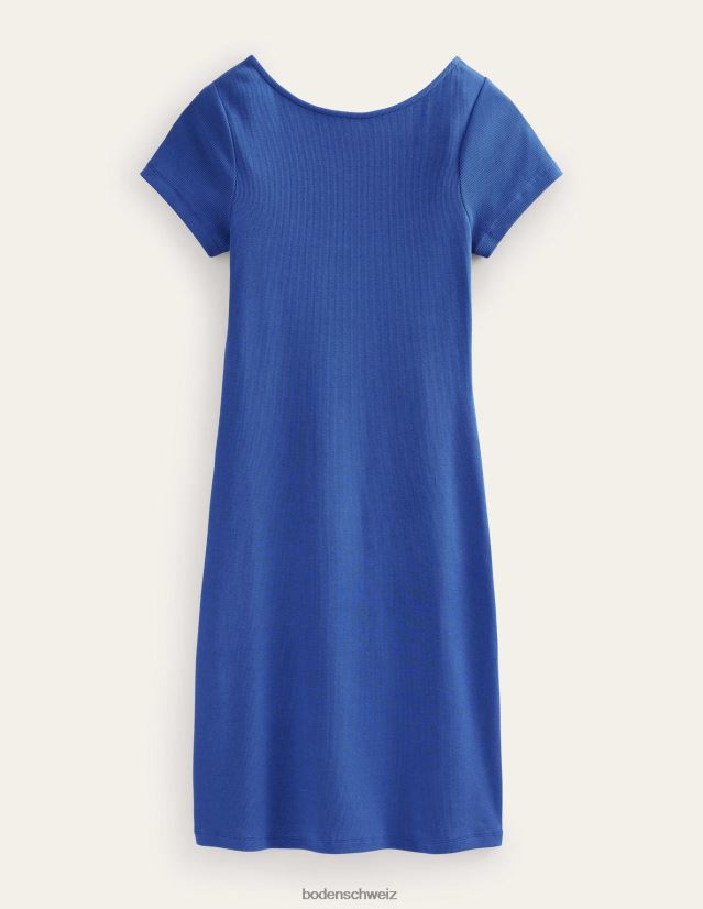 Boden Frauen Minikleid aus Rippjersey mit tiefem Rückenausschnitt VH86PT1082 Kleidung Saphir