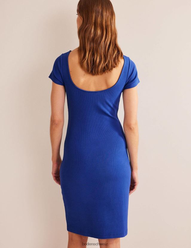 Boden Frauen Minikleid aus Rippjersey mit tiefem Rückenausschnitt VH86PT1082 Kleidung Saphir