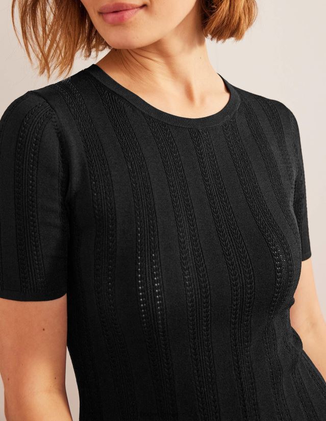 Boden Frauen Minikleid mit ausgestelltem Stich VH86PT1137 Kleidung Schwarz