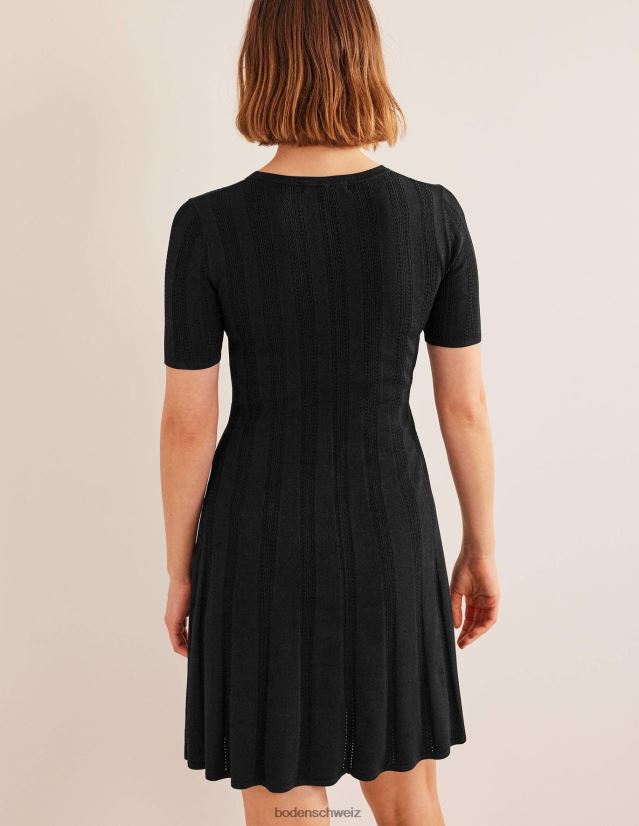 Boden Frauen Minikleid mit ausgestelltem Stich VH86PT1137 Kleidung Schwarz