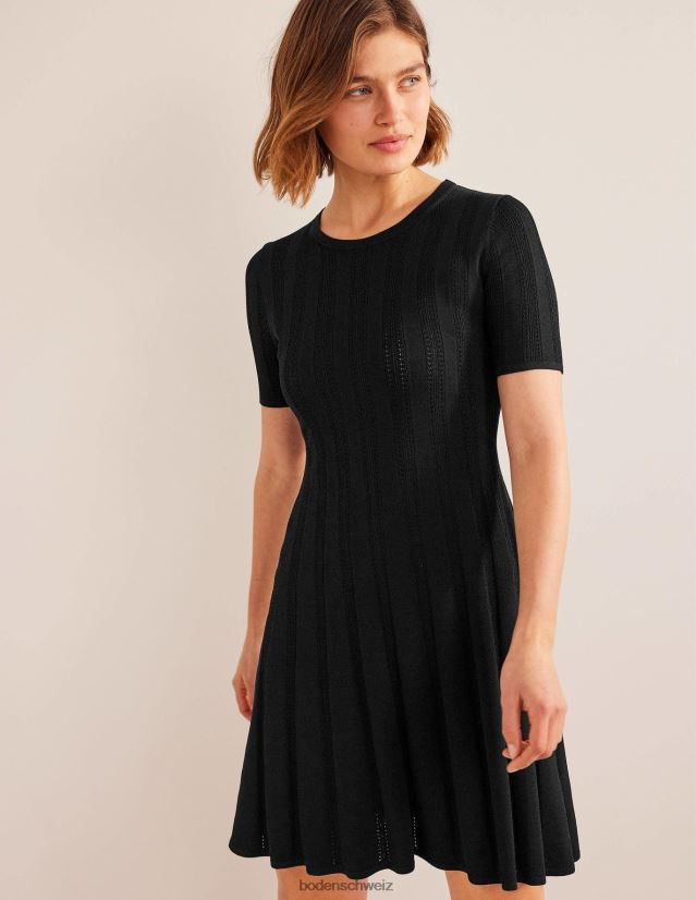 Boden Frauen Minikleid mit ausgestelltem Stich VH86PT1137 Kleidung Schwarz