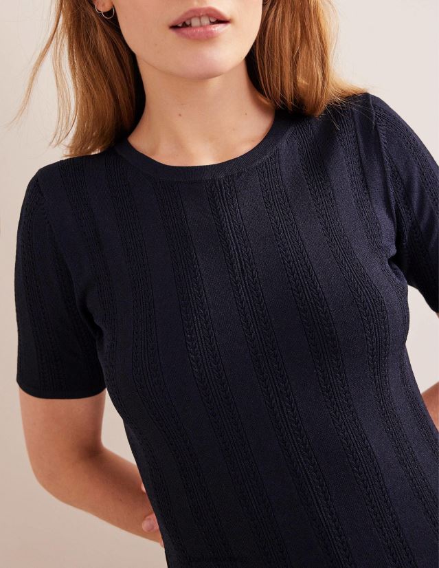 Boden Frauen Minikleid mit ausgestelltem Stich VH86PT964 Kleidung Marine