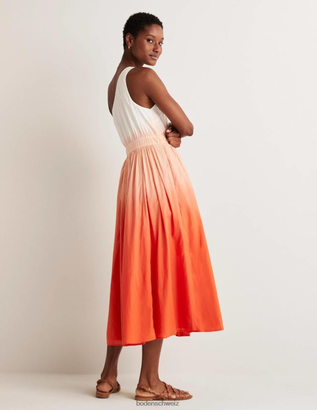 Boden Frauen One-Shoulder-Midikleid VH86PT1947 Kleidung Feuerwerkskörper-Dip-Dye