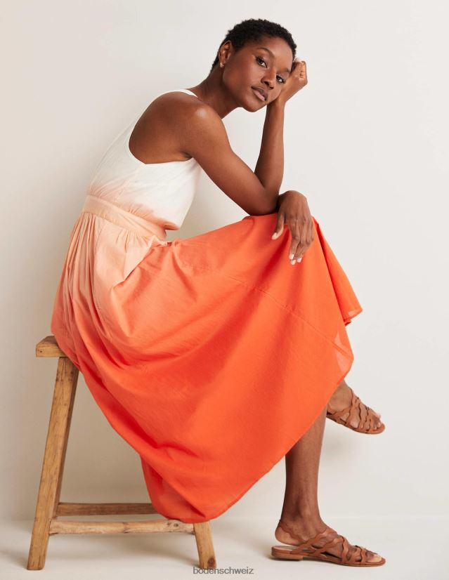 Boden Frauen One-Shoulder-Midikleid VH86PT1947 Kleidung Feuerwerkskörper-Dip-Dye