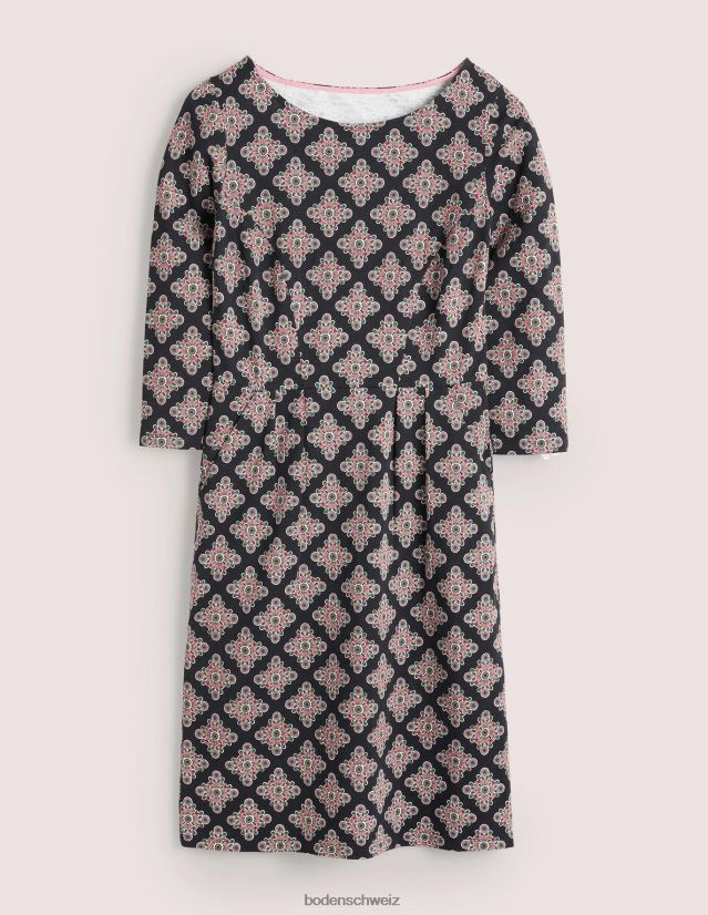 Boden Frauen Penny-Jersey-Kleid VH86PT2598 Kleidung Multi- und Gänseblümchen-Illusionsfliese