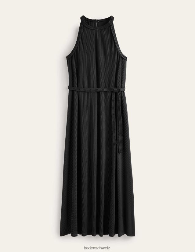 Boden Frauen Plissee-Maxikleid aus Jersey VH86PT925 Kleidung Schwarz