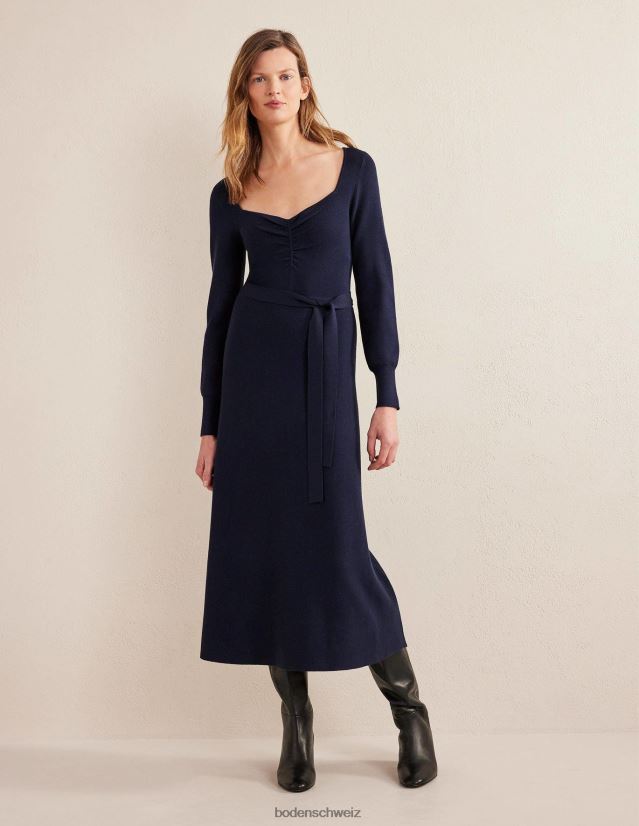 Boden Frauen Süßes Midi-Strickkleid VH86PT1846 Kleidung Marine