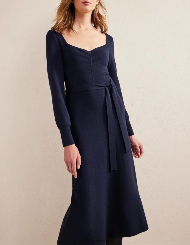 Boden Frauen Süßes Midi-Strickkleid VH86PT1846 Kleidung Marine