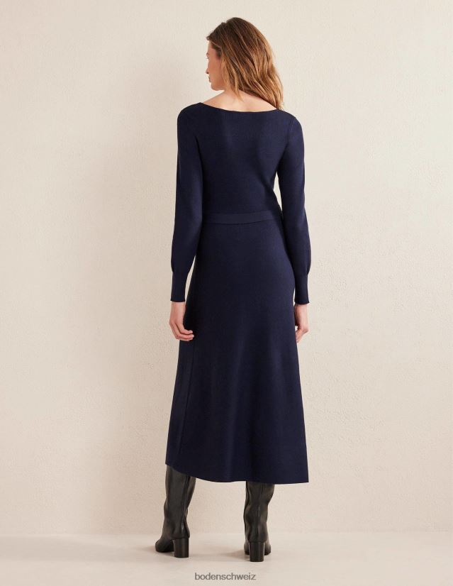 Boden Frauen Süßes Midi-Strickkleid VH86PT1846 Kleidung Marine