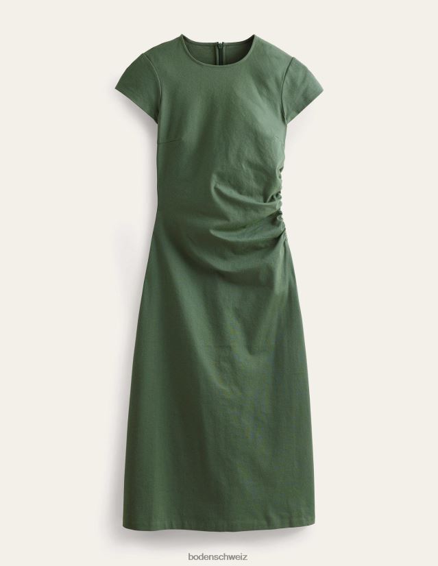 Boden Frauen Seitlich gerafftes Midikleid aus Jersey VH86PT2471 Kleidung Palmblatt