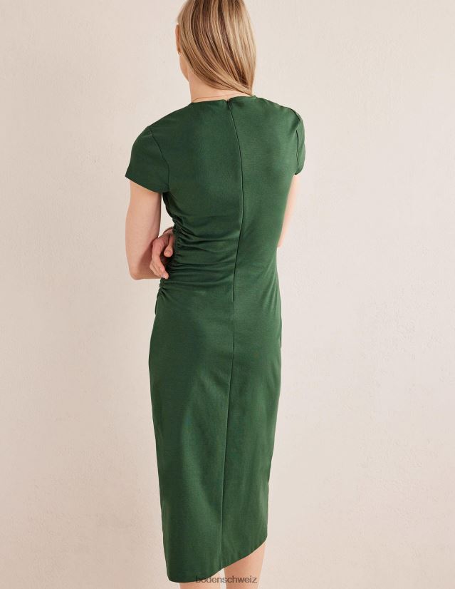 Boden Frauen Seitlich gerafftes Midikleid aus Jersey VH86PT2471 Kleidung Palmblatt