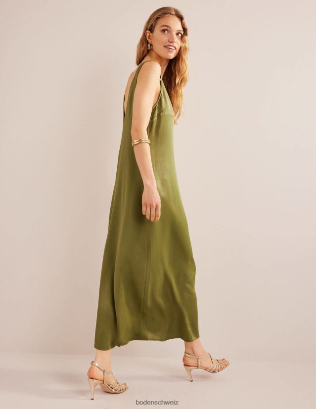 Boden Frauen Slip-Maxikleid aus Satin VH86PT2180 Kleidung Capulet-Olive