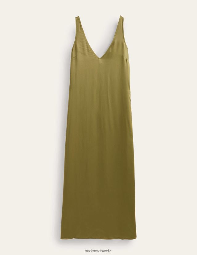 Boden Frauen Slip-Maxikleid aus Satin VH86PT2180 Kleidung Capulet-Olive