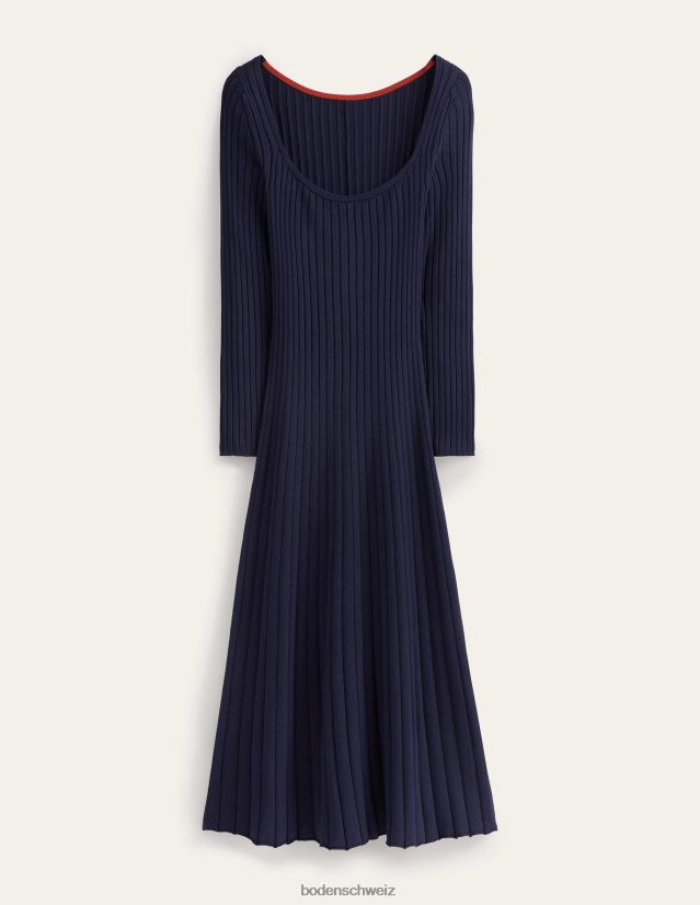 Boden Frauen Strick-Midikleid mit U-Ausschnitt VH86PT1478 Kleidung Marine